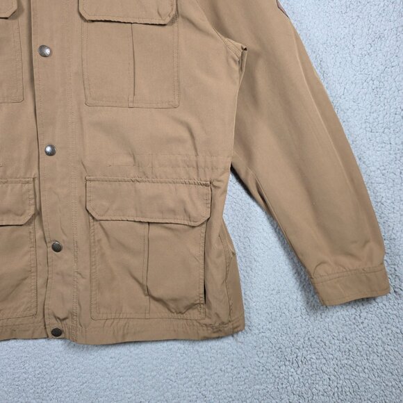 H&M Jacket Mens SIze Large Brown Field Light Parka Full Zip Hooded Fisherman - Picture 3 of 12